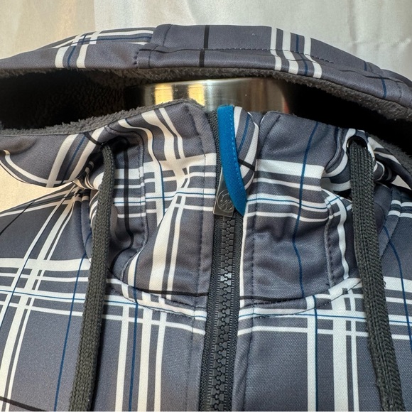 Empyre Gray White Blue Black Plaid Weather Resistant Fleece Lined Ski Snow Coat - Picture 2 of 16